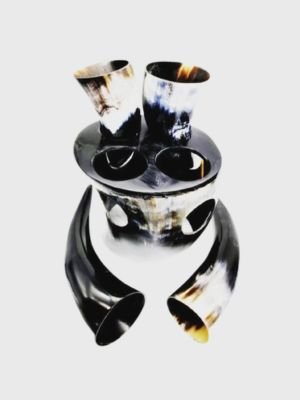 Horn Mugs With Stand